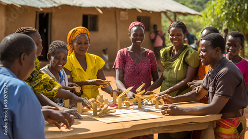 family working collaboratively