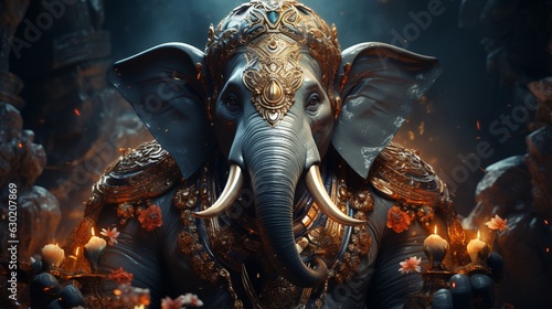 Ganesh, India's Elephant God. © tongpatong