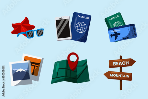 Travel Sticker Element Set Collection
