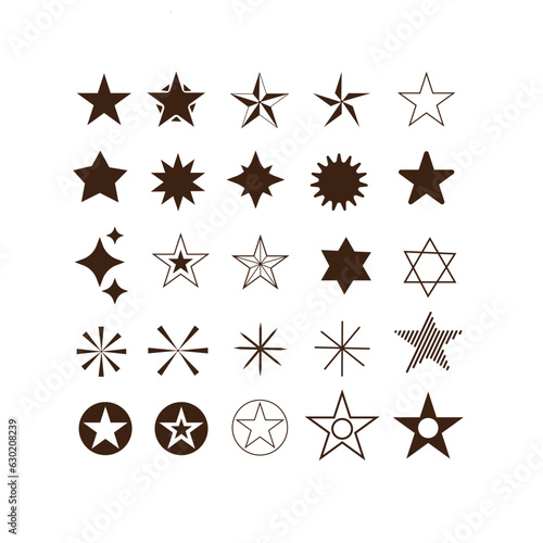 Big set of stars - vector. Vector star icons isolated. Black star icon.