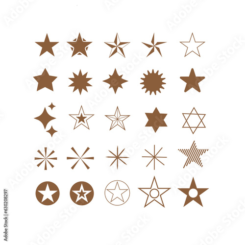 Big set of stars - vector. Vector star icons isolated. Black star icon.