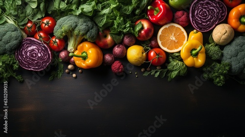 ingredients for vegetarian cuisine a vibrant assortment of organic farm vegetables Concept of diet nutrition and healthy food