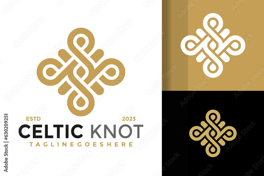 Celtic knot leaf logo design vector symbol icon illustration Celtic knot leaf logo design vector symbol icon illustration