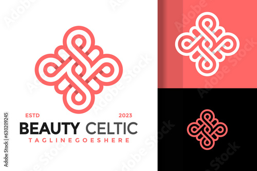 Beauty celtic knot logo design vector symbol icon illustration