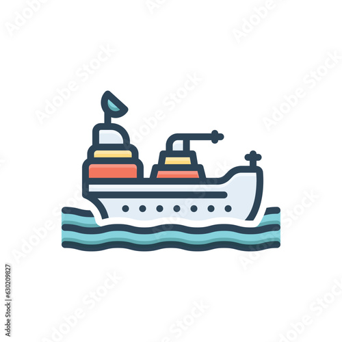 Color illustration icon for naval