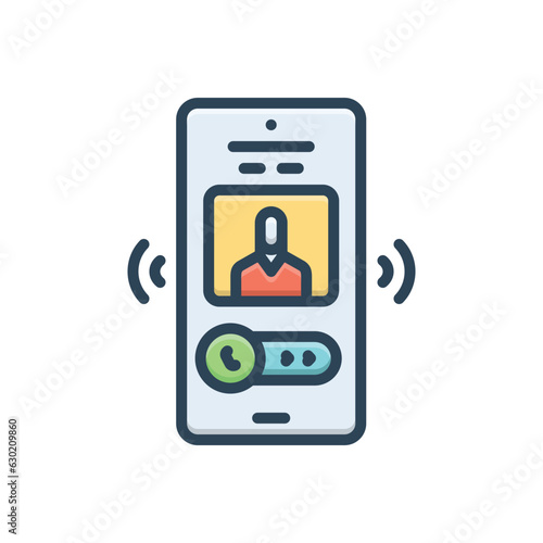 Color illustration icon for called