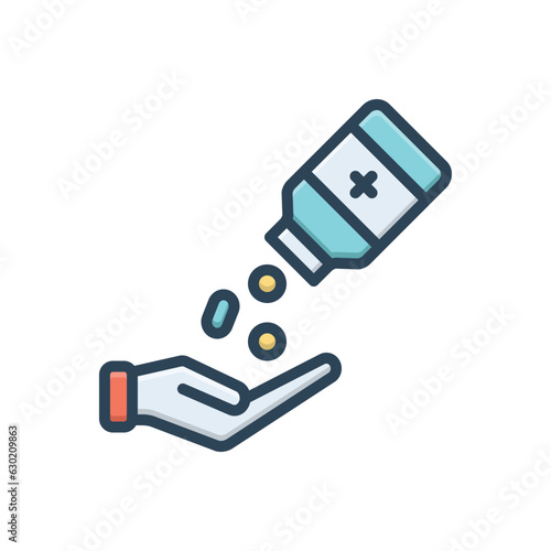 Color illustration icon for taking