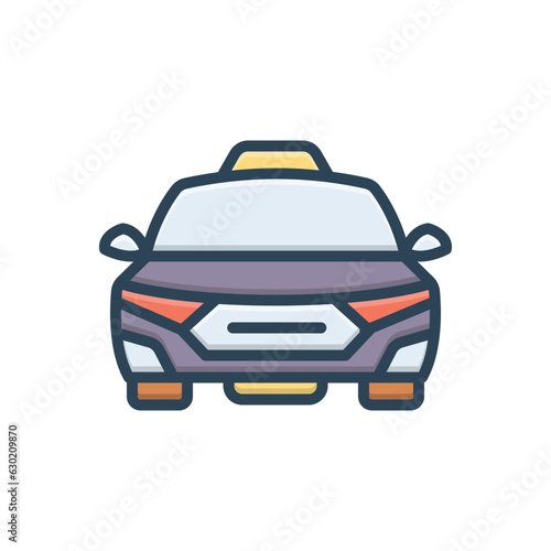 Color illustration icon for cab