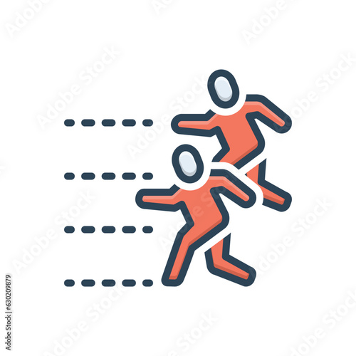 Color illustration icon for competing