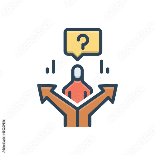 Color illustration icon for decisions