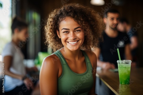 Gym Member Enjoying A Refreshing Drink, Generative AI