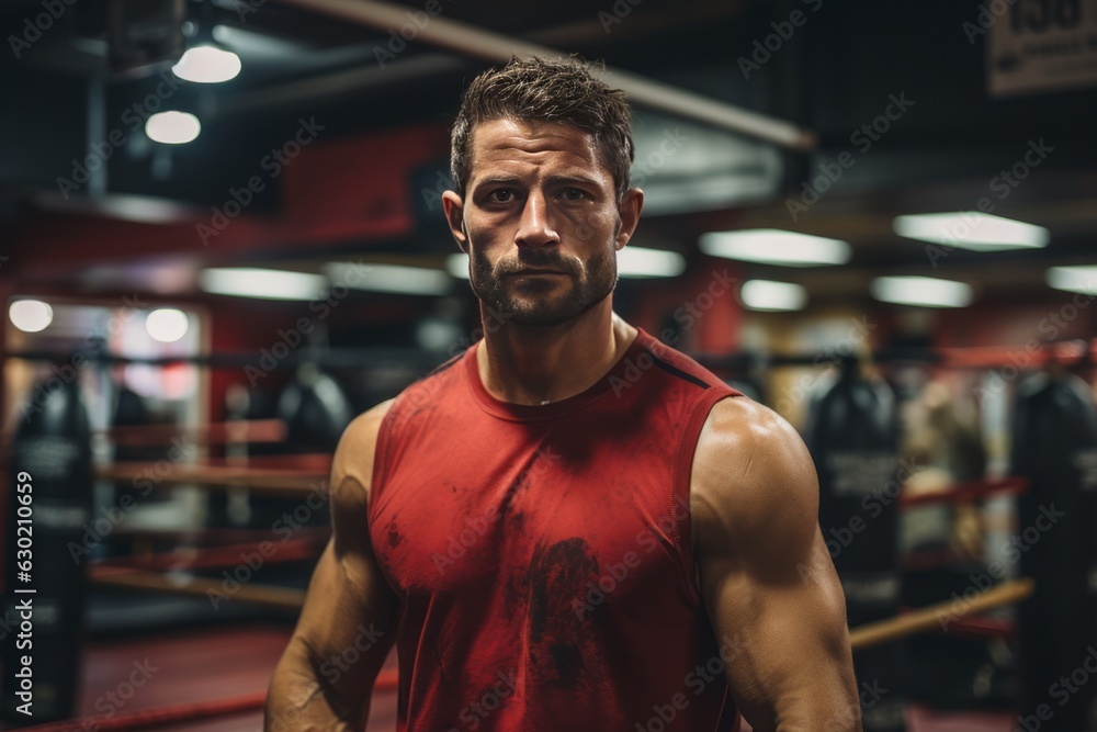 Gym Member Participating In Boxing, Generative AI Gym Member Participating In Boxing, Generative AI