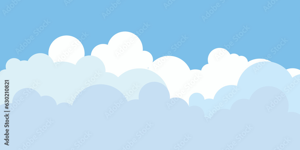 Sky and Clouds, Beautiful Background. Stylish design with a flat, cartoon poster, flyers, postcards, web banners. holiday mood, airy atmosphere. Isolated Object. Design Material. Vector illustration. Sky and Clouds, Beautiful Background. Stylish design with a flat, cartoon poster, flyers, postcards, web banners. holiday mood, airy atmosphere. Isolated Object. Design Material. Vector illustration.