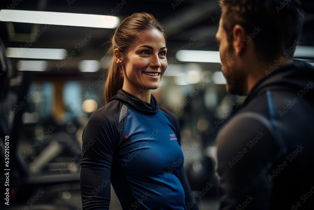 Gym Member Receiving Personal Training, Generative AI Gym Member Receiving Personal Training, Generative AI