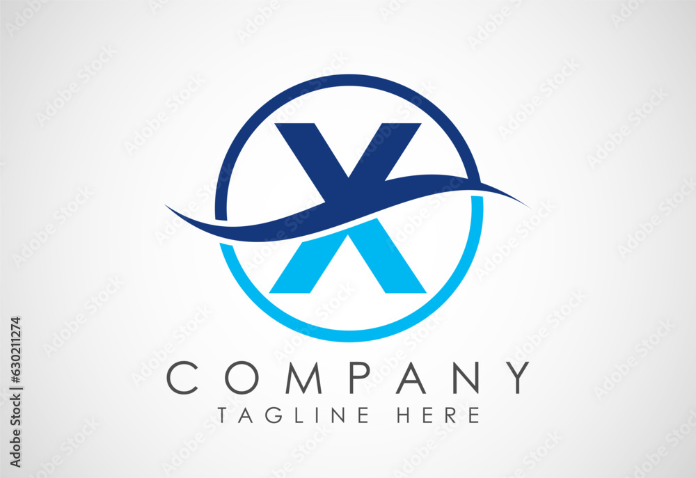 Initial X alphabet with swoosh or ocean wave logo design. Graphic alphabet symbol for corporate business identity Initial X alphabet with swoosh or ocean wave logo design. Graphic alphabet symbol for corporate business identity