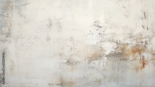 Distressed painted, stained, antique wall in white, grey, cream, ivory and gold texture. Beautiful distressed luxury vintage aged metal surface. Ancient, decayed, vintage texture background parchment. © Caphira Lescante