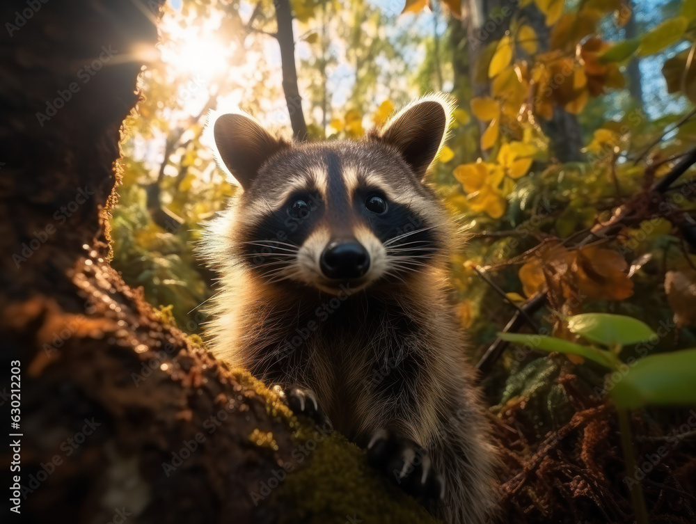 Raccoon in its Natural Habitat, Wildlife Photography, Generative AI ...
