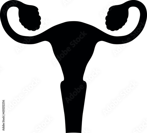 Silhouette of a female uterus.