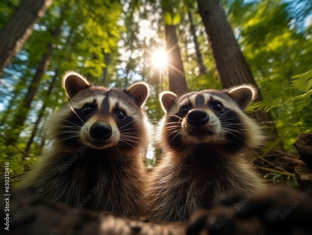 Raccoon in its Natural Habitat, Wildlife Photography, Generative AI Raccoon in its Natural Habitat, Wildlife Photography, Generative AI