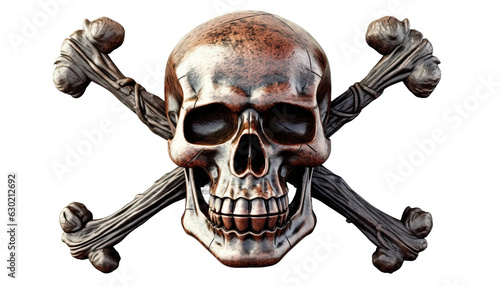 Skull and crossbones, a symbol of danger and spooky adventures, Halloween skull, deadly warning, poison sign, pirate symbol