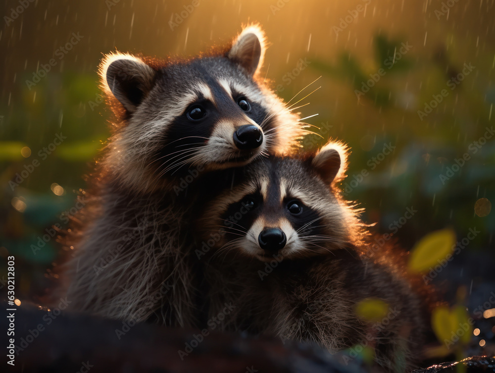 Raccoon in its Natural Habitat, Wildlife Photography, Generative AI Raccoon in its Natural Habitat, Wildlife Photography, Generative AI
