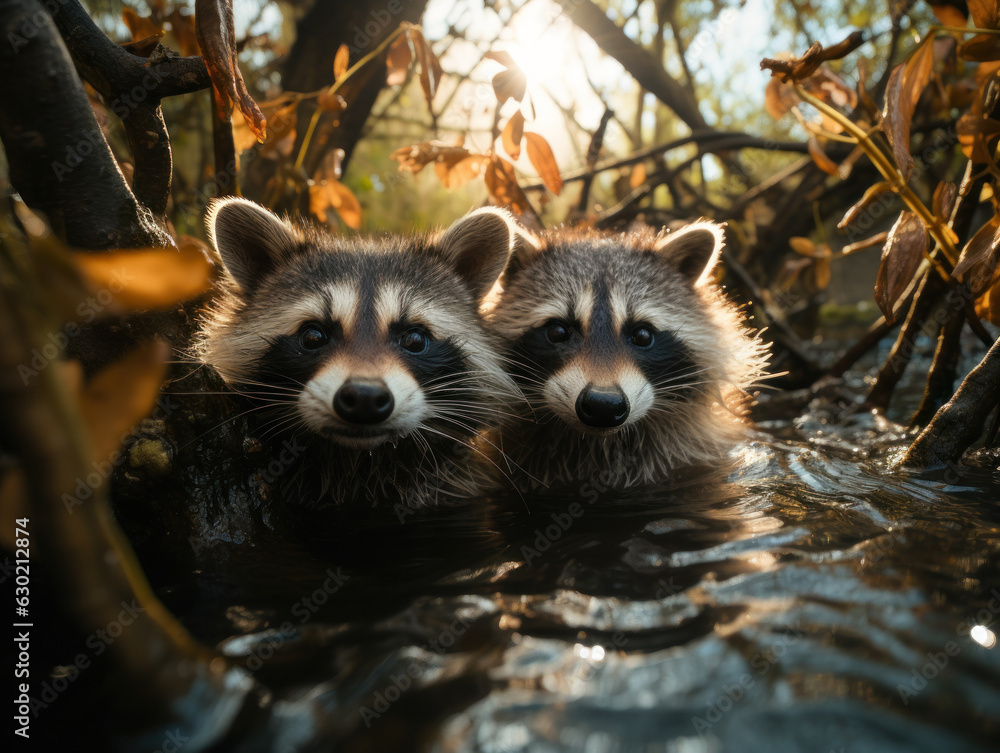 Raccoon in its Natural Habitat, Wildlife Photography, Generative AI ...