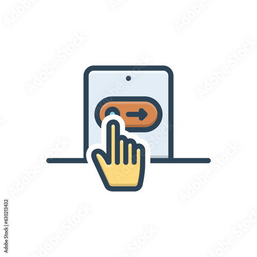 Color illustration icon for allows