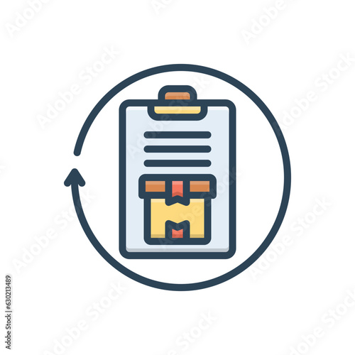 Color illustration icon for returning