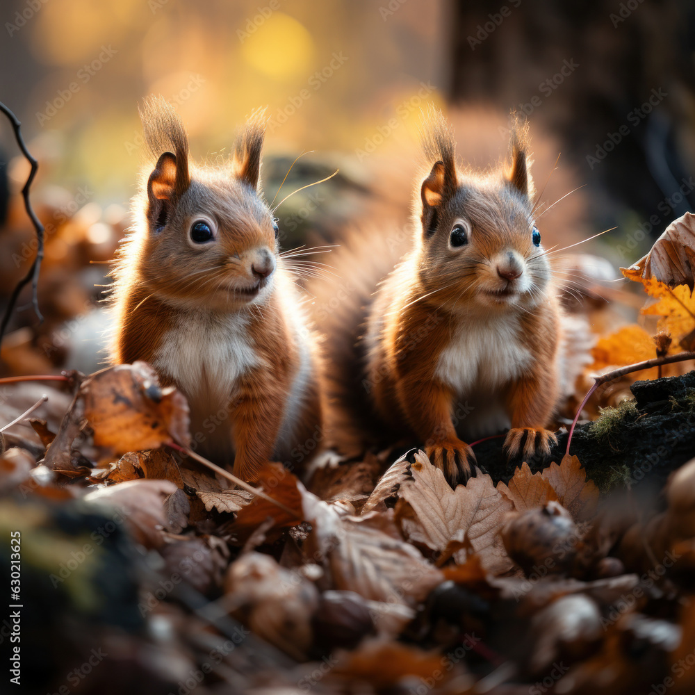 Squirrel in its Natural Habitat, Wildlife Photography, Generative AI Squirrel in its Natural Habitat, Wildlife Photography, Generative AI