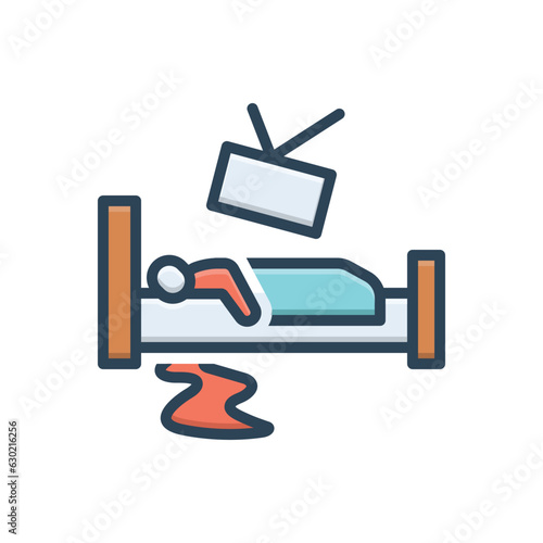 Color illustration icon for died