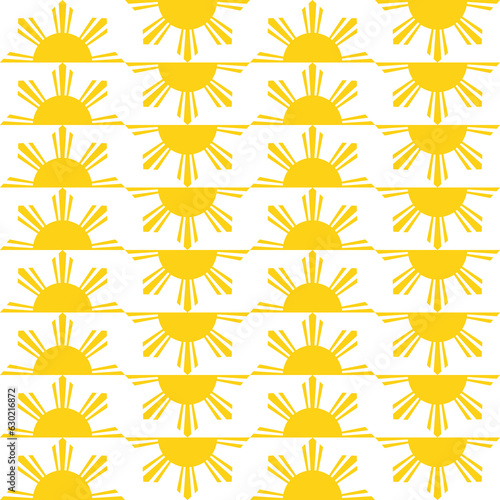 golden sun pattern. vector illustration