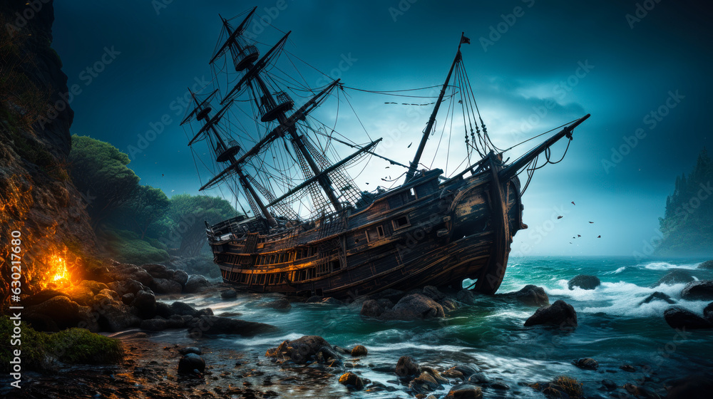 Adventure: Descending to the Sunken Tall Ship Adventure: Descending to the Sunken Tall Ship