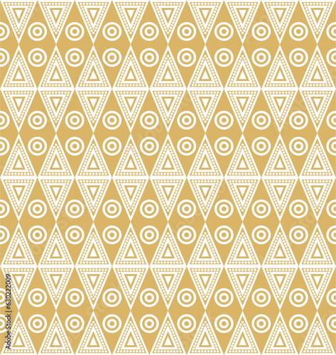 Native American vector gold seamless pattern. Endless Aztec, Maya, Inca ornament. Drawing for background and fabric.