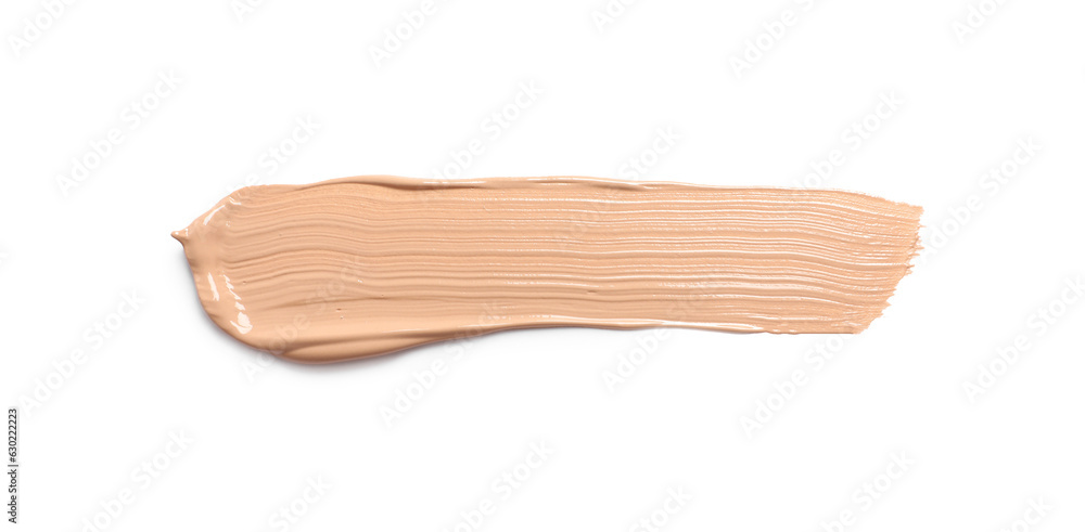 Smear of skin foundation isolated on white, top view Smear of skin foundation isolated on white, top view