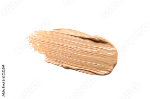 Smear of skin foundation isolated on white, top view