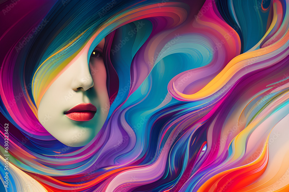Vivid Abstract Illustration of a colorful person, background, wallpaper, book covers, 