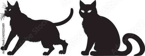 black cats silhouette halloween