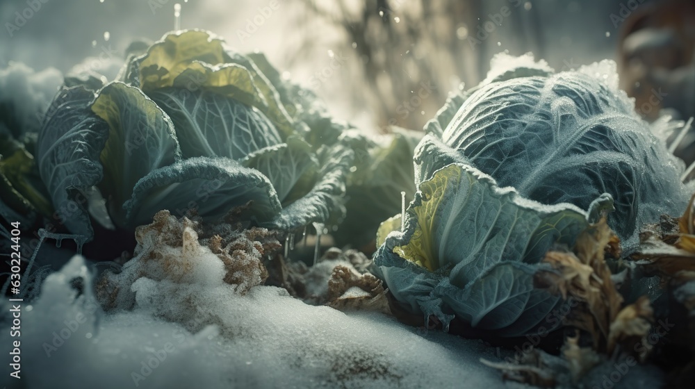 Obraz premium Frozen cabbage.
