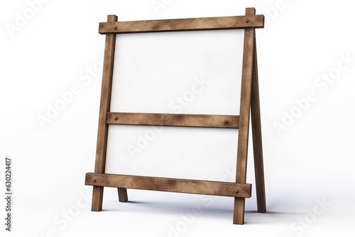 Wooden board on white background.