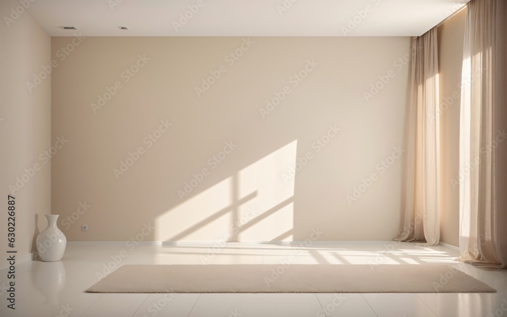 Fototapeta premium minimalist empty room with warm tone