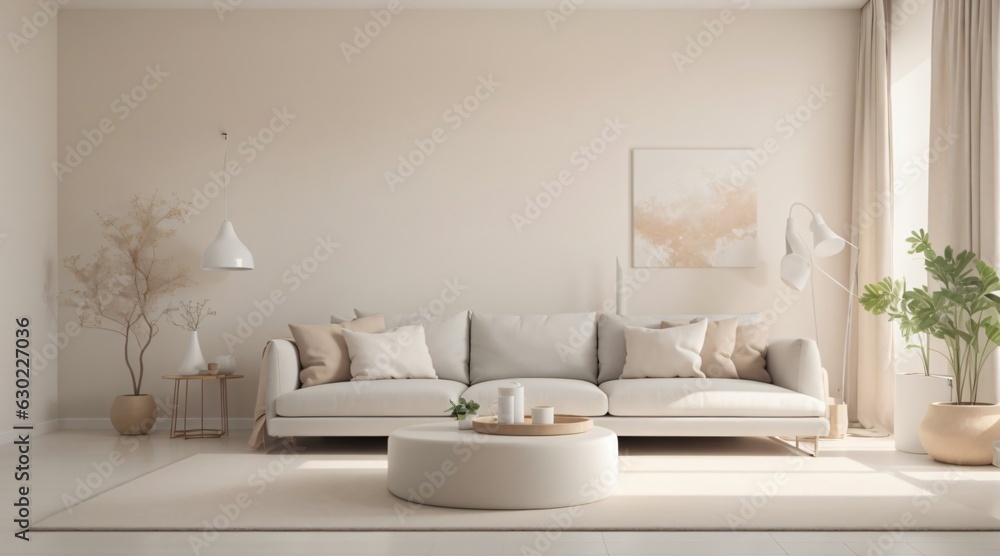 Fototapeta premium minimalist empty room with warm tone