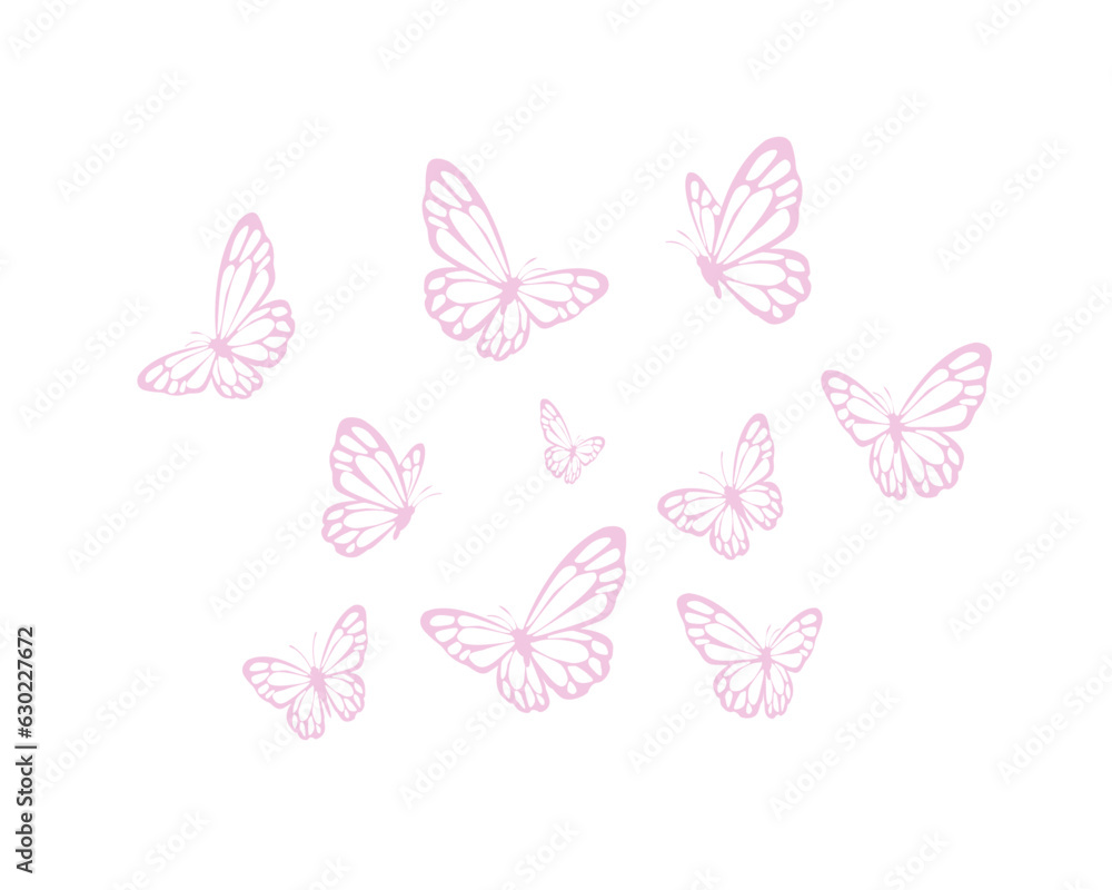 set of butterflies set of butterflies