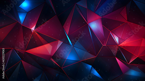 Fototapeta Naklejka Na Ścianę i Meble -  Abstract 3d rendering of chaotic polygonal shape texture. Generative AI