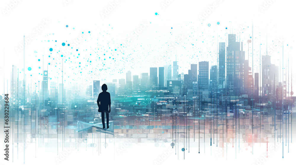 Big data sci-fi AI Generative