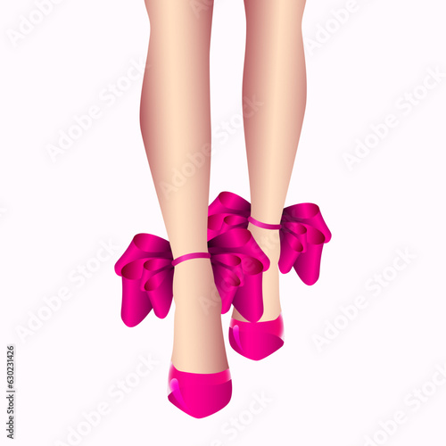 woman legs and pink shoes