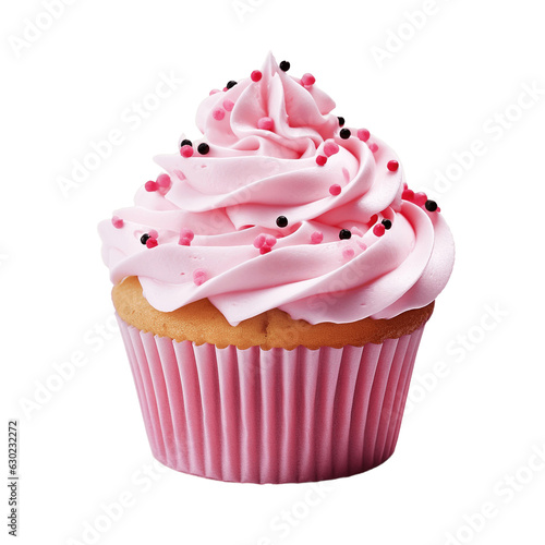 Cupcake isolated on transparent background. PNG file, cut out