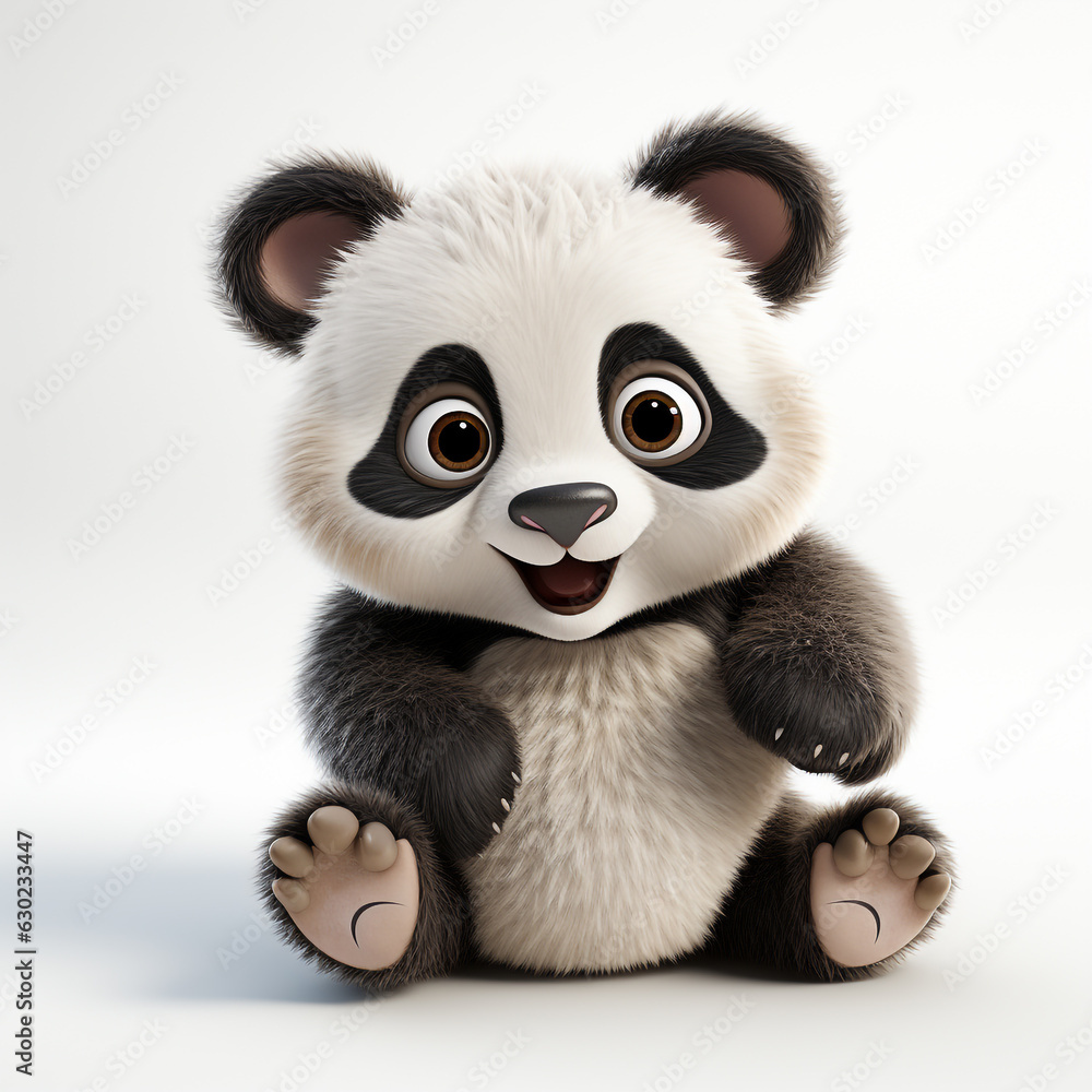 Cute panda cartoon on white background Cute panda cartoon on white background