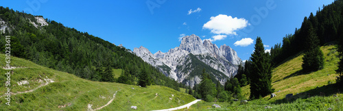 Panoramablick auf die Mühlsturzhörner im Klausbachtal bei Ramsau, Berchtesgadener Land, Oberbayern, Bayern, Deutschland