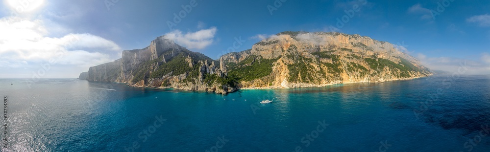 Cala Luna, Cala Mariolu, cala Goloritze, Ostküste, Sardinien, Italien, Panorama