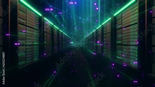 Wallpaper Mural Server Technology Data Connection Loop. Clouds technology connection on background in a seamless loop. Torontodigital.ca